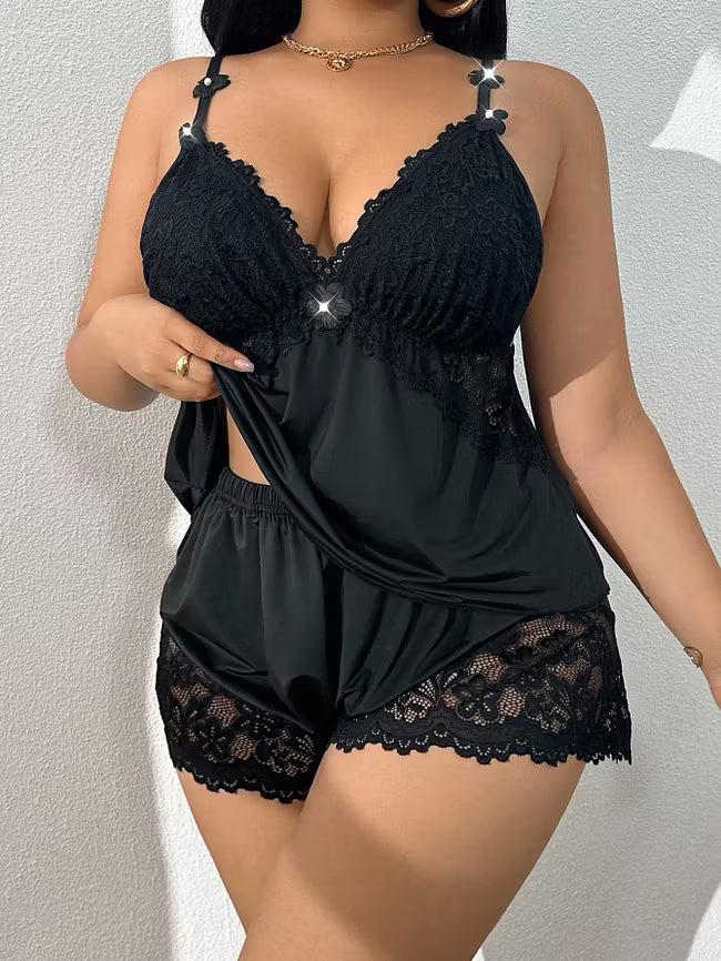 Clara | Lace-Trim Cami Pajama Set