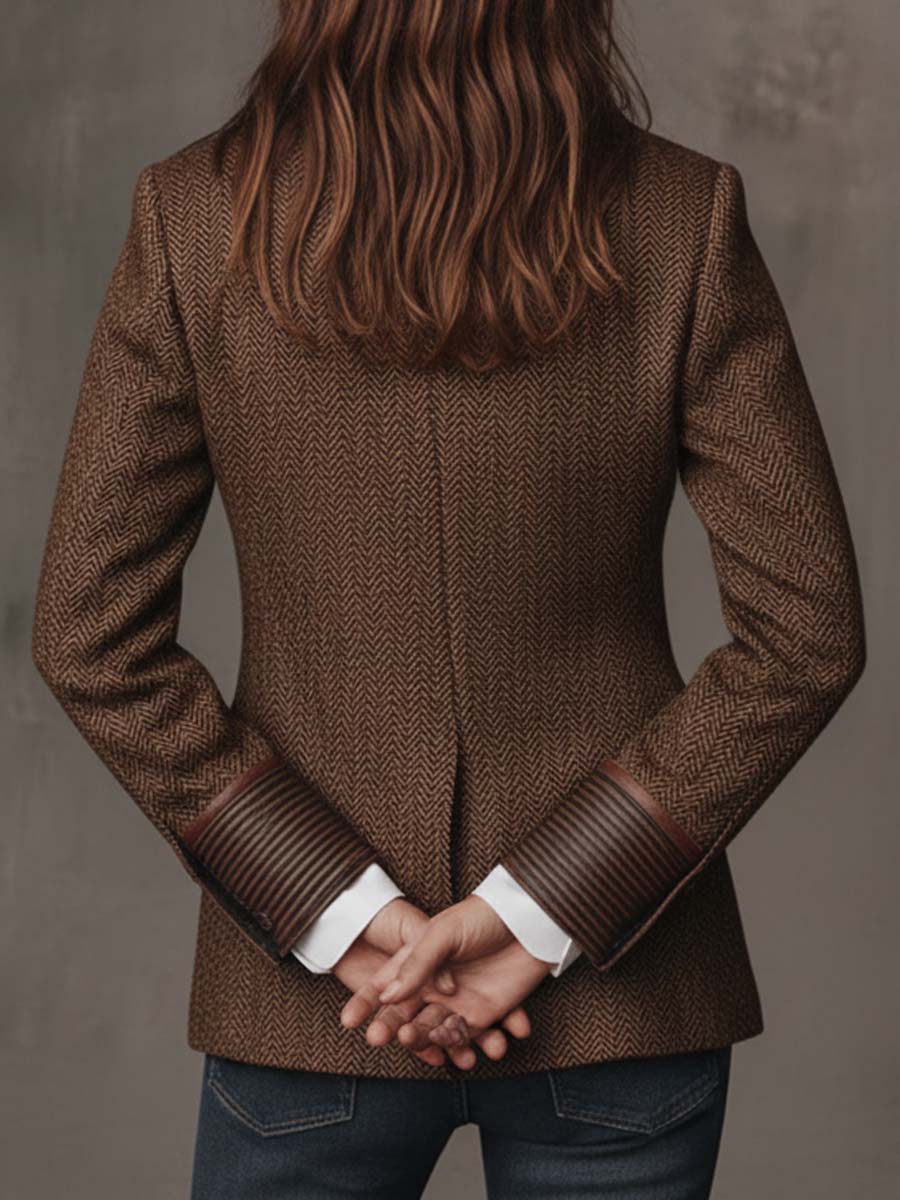 Odette | Herringbone Panel Blazer
