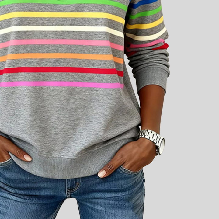 Marlowe | Striped Quarter-Zip Sweatshirt