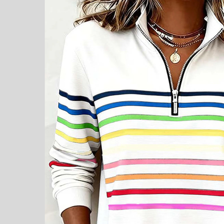 Marlowe | Striped Quarter-Zip Sweatshirt