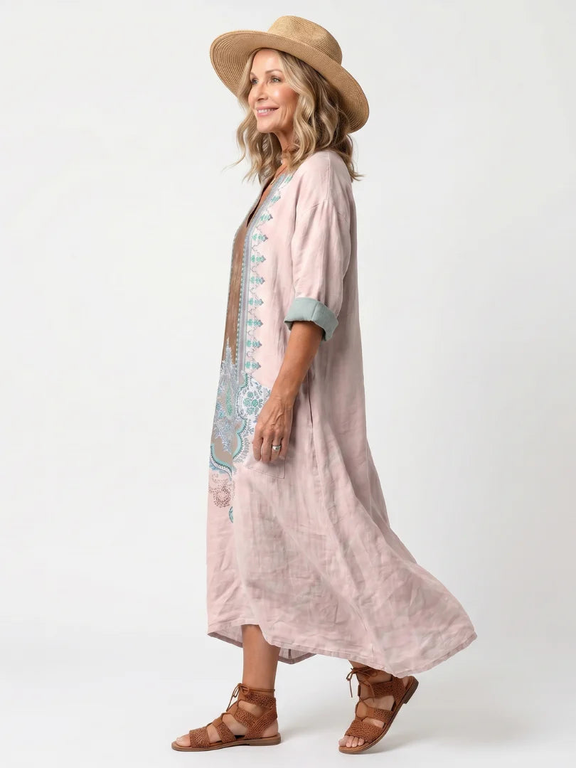 Aleta | Designer Panel Relaxed Pocket Midi Dress