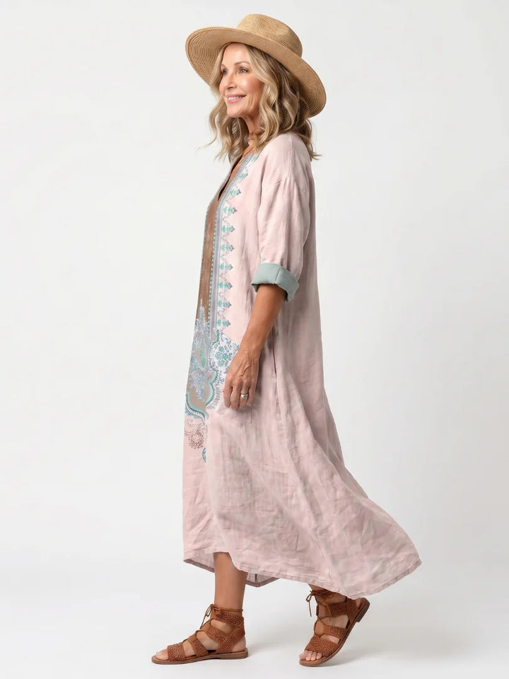Aleta | Designer Panel Relaxed Pocket Midi Dress