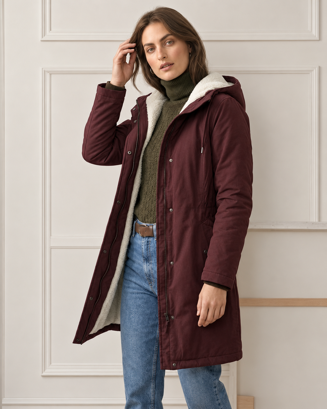 Audrey | Cozy Hooded Water-Resistant Coat