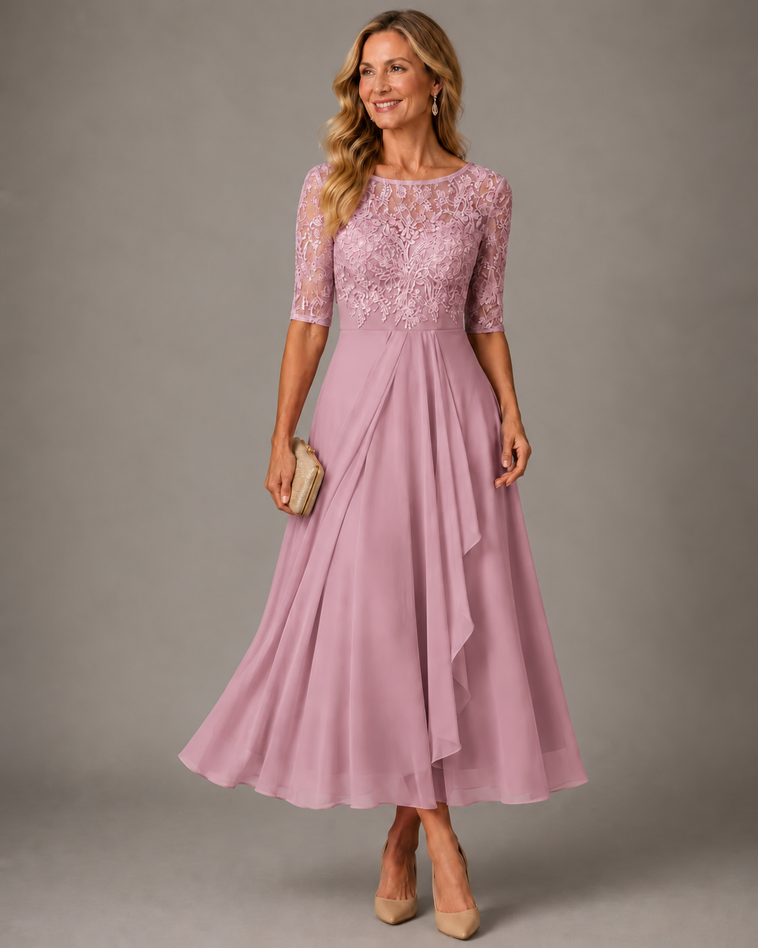 Avery | Draped Midi Dress
