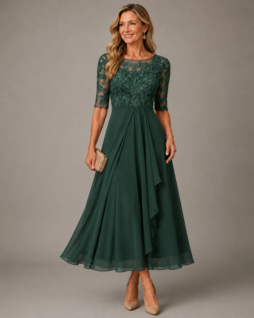 Avery | Draped Midi Dress