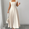 Elodie | Square-Neck A-Line Midi Dress