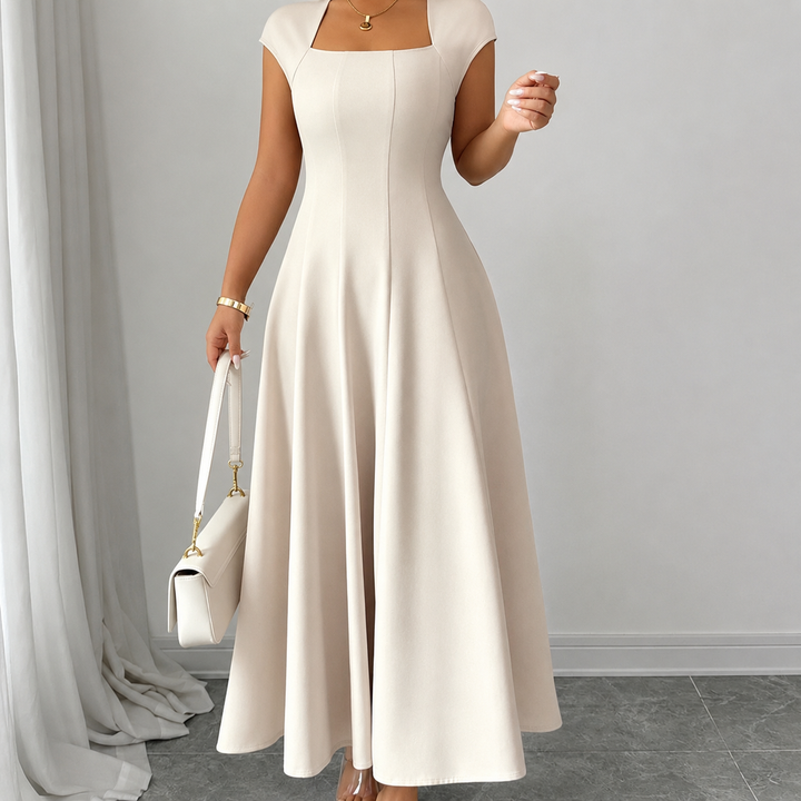 Elodie | Square-Neck A-Line Midi Dress