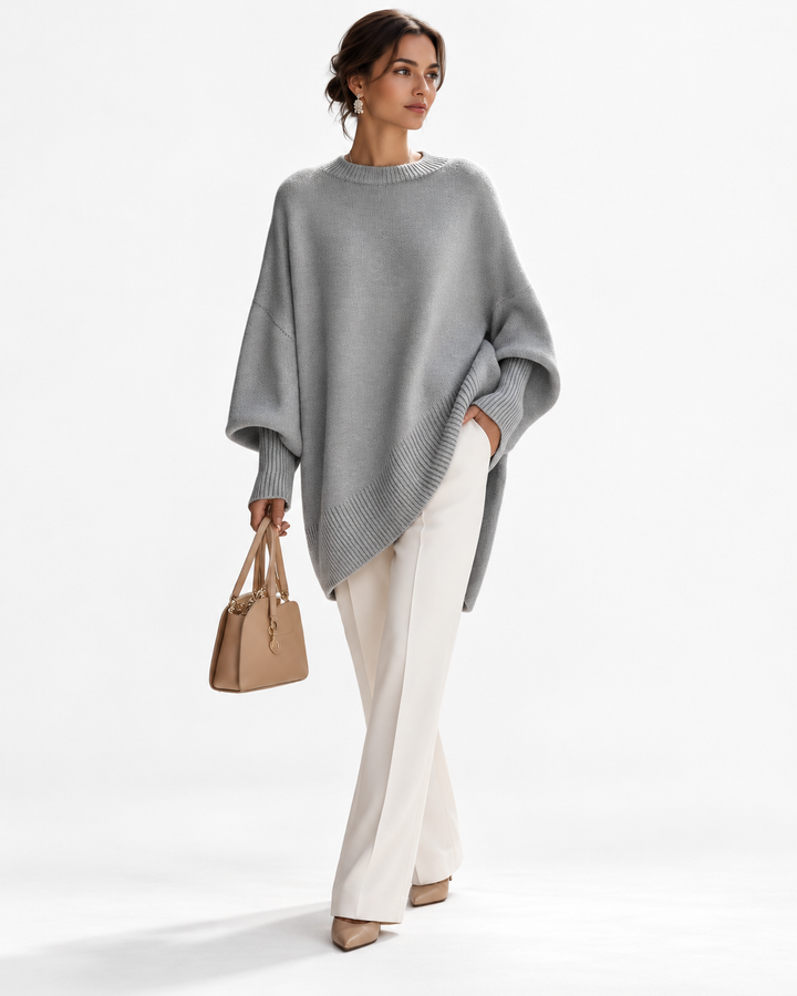 Mara | Asymmetrical Knit Poncho