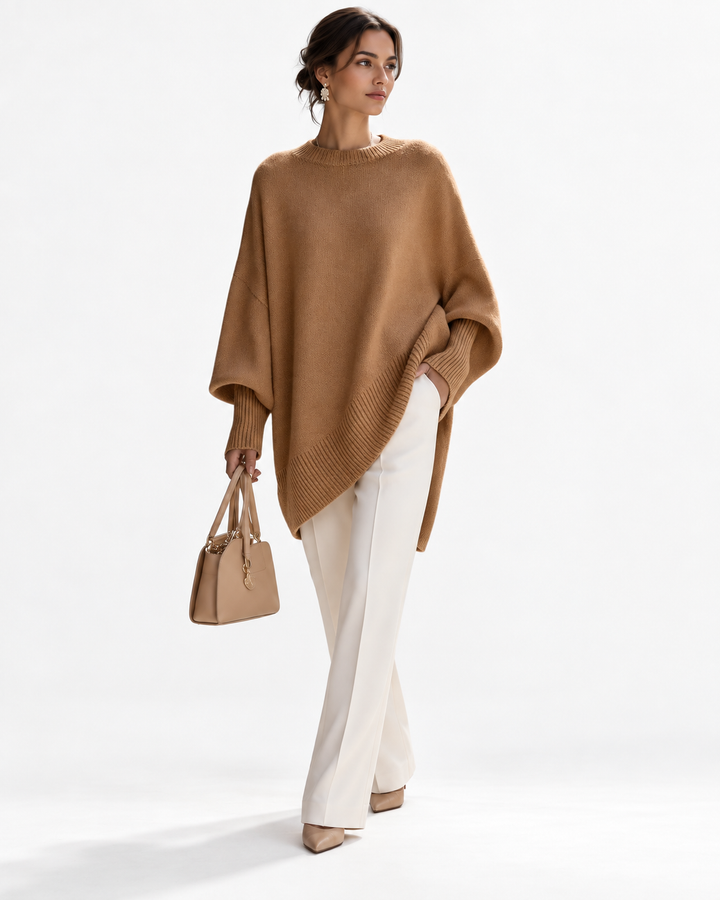 Mara | Asymmetrical Knit Poncho