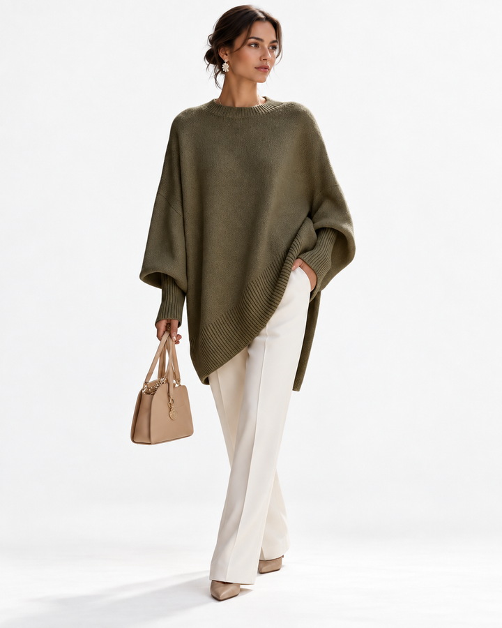 Mara | Asymmetrical Knit Poncho