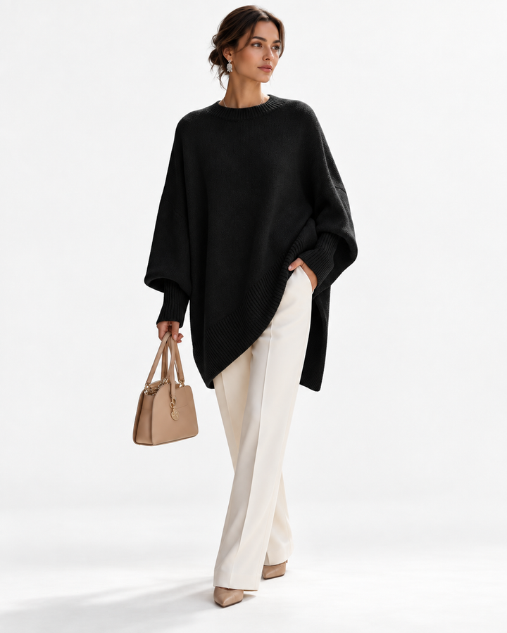 Mara | Asymmetrical Knit Poncho