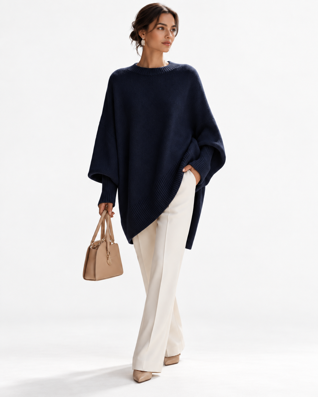 Mara | Asymmetrical Knit Poncho