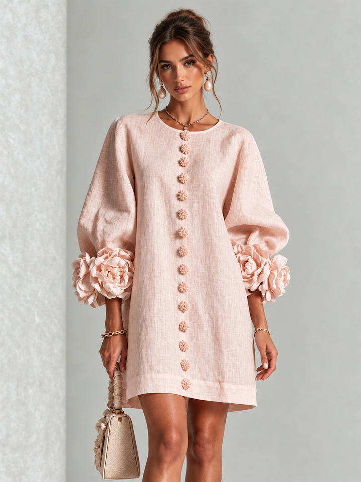 Aurelia | Floral-Cuff Mini Dress