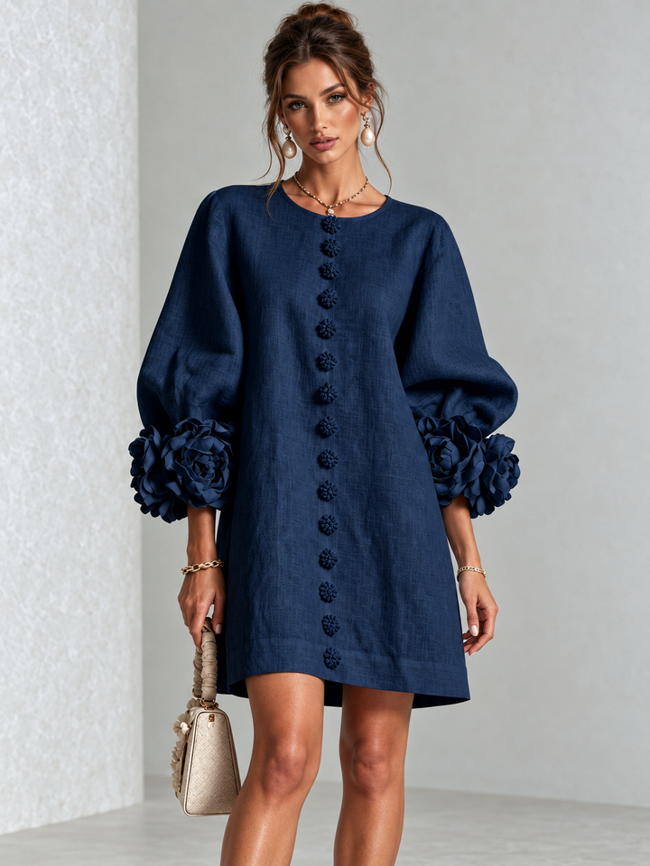 Aurelia | Floral-Cuff Mini Dress