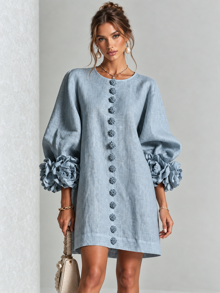 Aurelia | Floral-Cuff Mini Dress