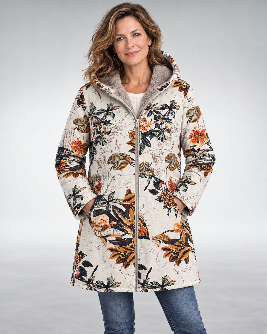Evelyn | Floral Fleece Jacket