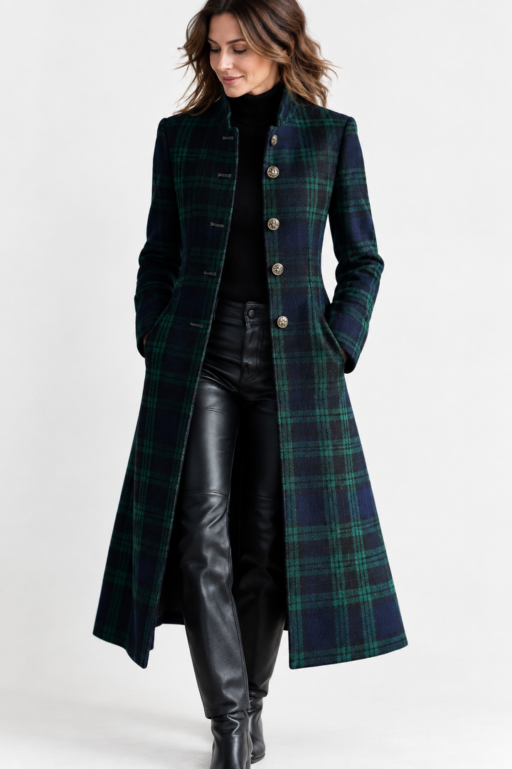 Camille | Tailored Check Midi Coat