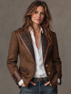Odette | Herringbone Panel Blazer