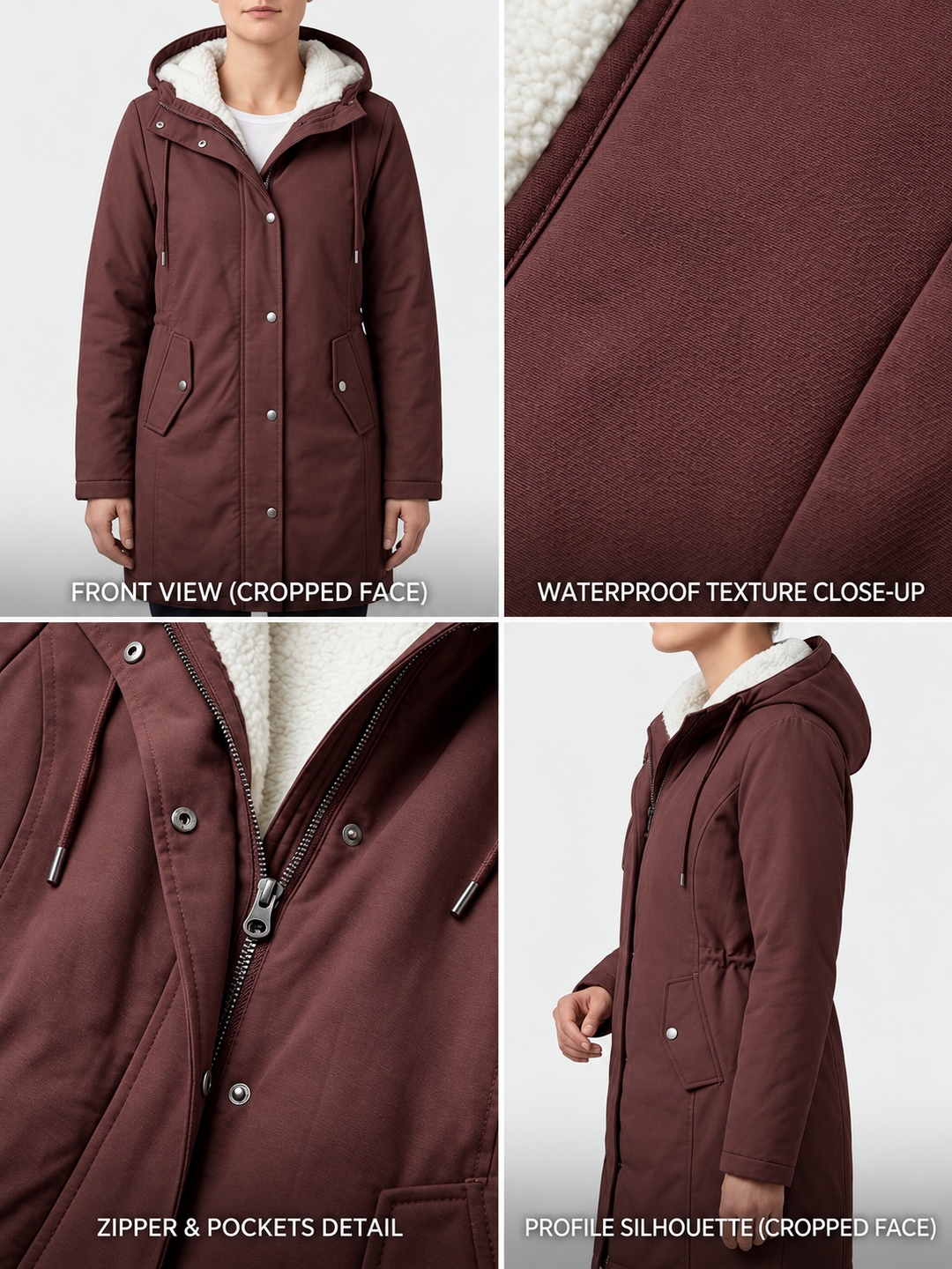 Audrey | Cozy Hooded Water-Resistant Coat