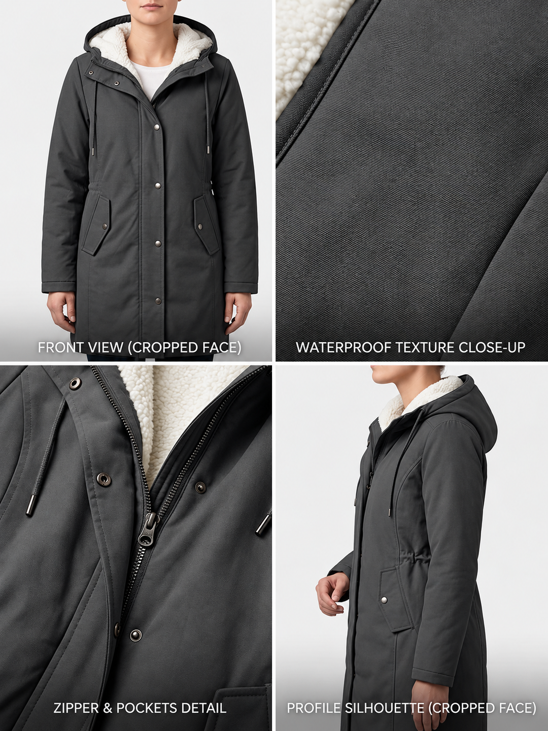 Audrey | Cozy Hooded Water-Resistant Coat