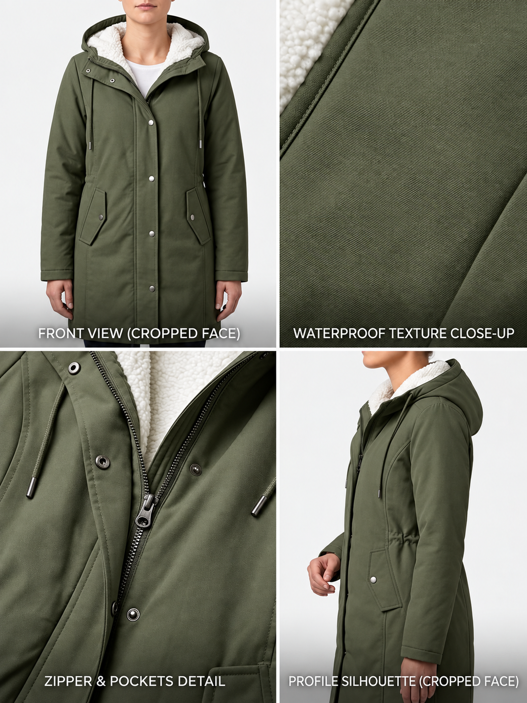 Audrey | Cozy Hooded Water-Resistant Coat