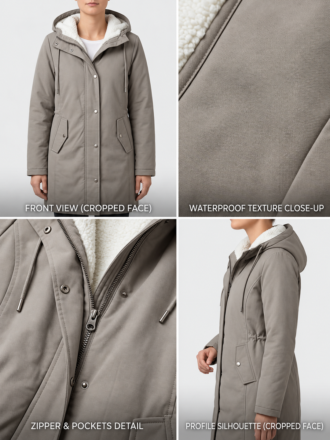 Audrey | Cozy Hooded Water-Resistant Coat