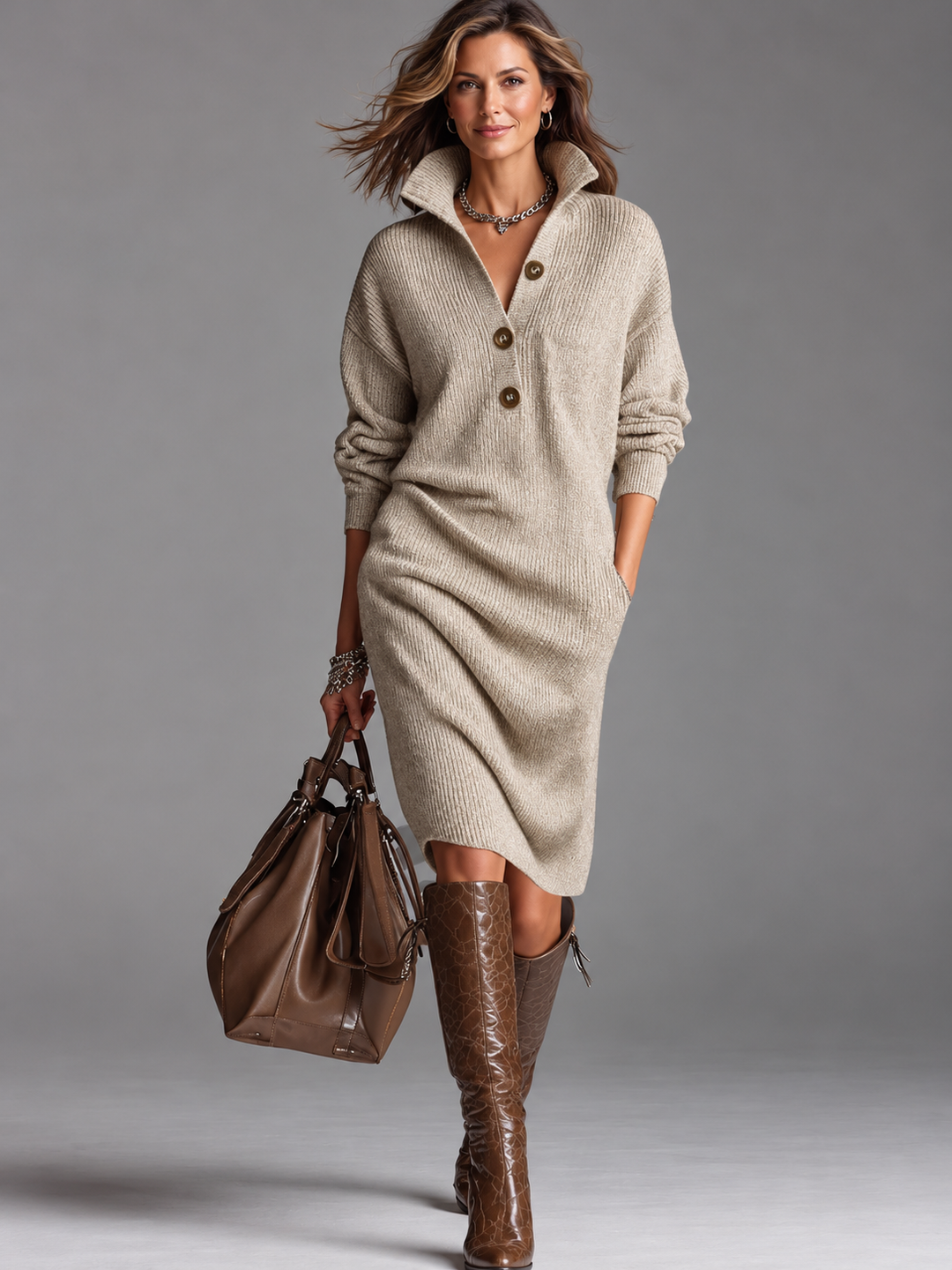 Amelia | Ribbed Midi Dress