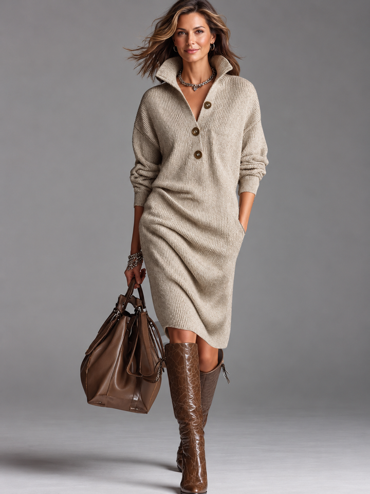Amelia | Ribbed Midi Dress