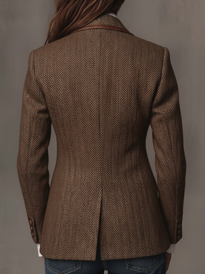 Odette | Herringbone Panel Blazer