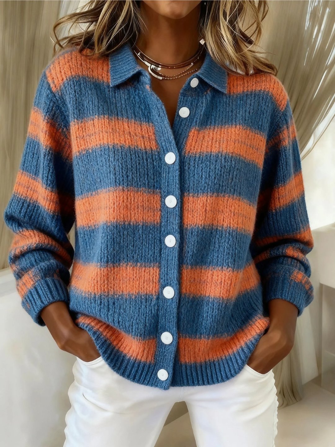 Talia | Striped Knit Cardigan