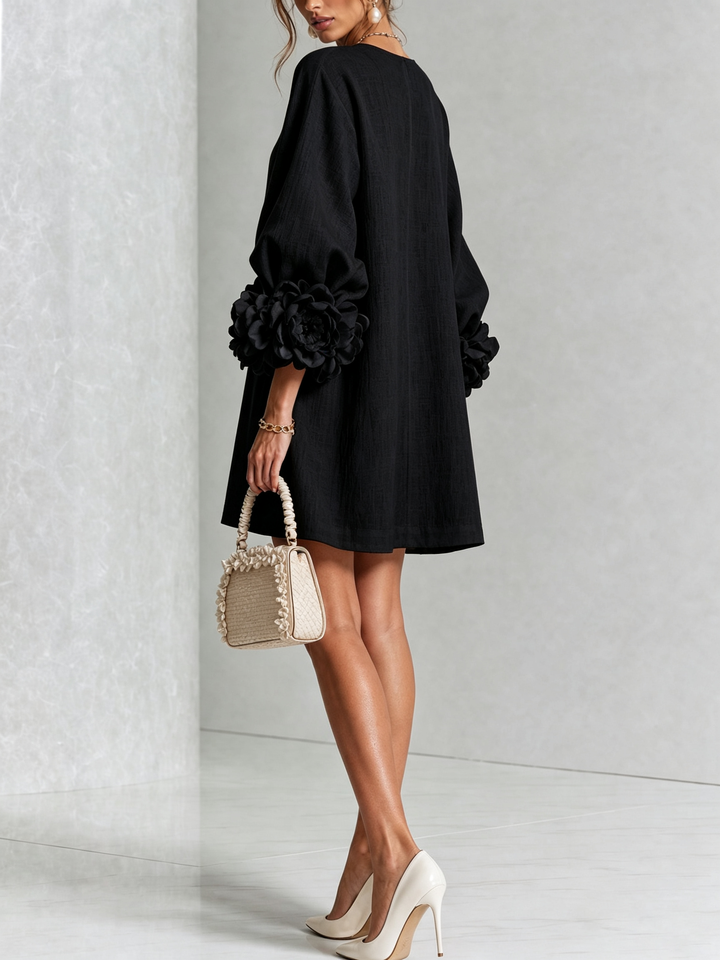 Aurelia | Floral-Cuff Mini Dress