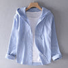 Elena | Linen blouse with hood
