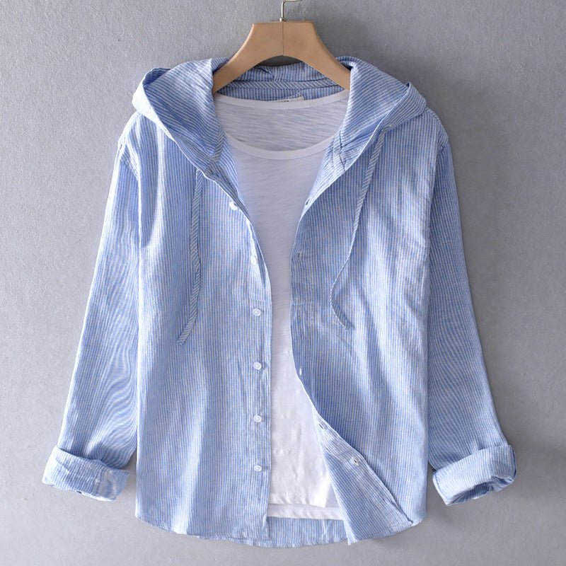 Elena | Linen blouse with hood